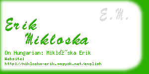 erik mikloska business card